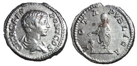 Geta, as Caesar, 198 - 209 AD, Silver Denarius