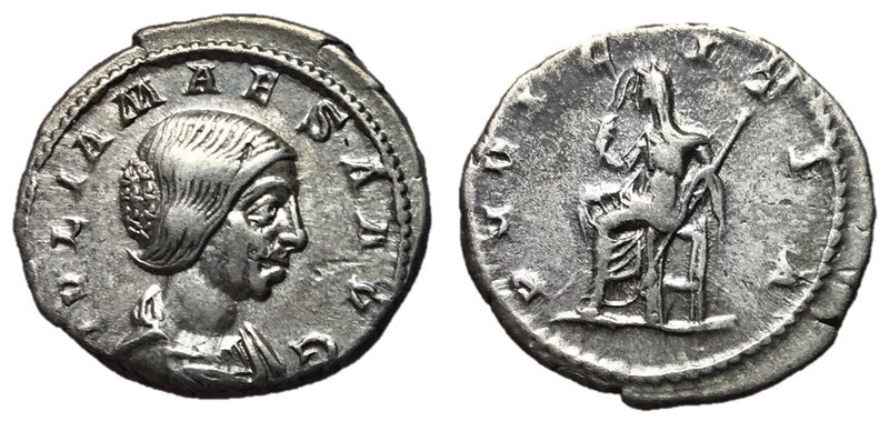 Julia Maesa, Issue by Elagabalus, 218 - 225 AD
Silver Denarius, Rome Mint, 20mm...