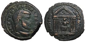 Maxentius, 307 - 312 AD, Follis of Rome, Temple