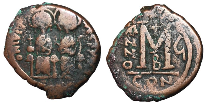 Justin II with Sophia, 565 - 578 AD
AE Follis, Constantinople Mint, 31mm, 13.72...