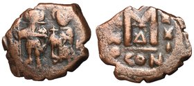 Heraclius with Heraclius Constantine, 610 - 641 AD, Follis of Constantinople