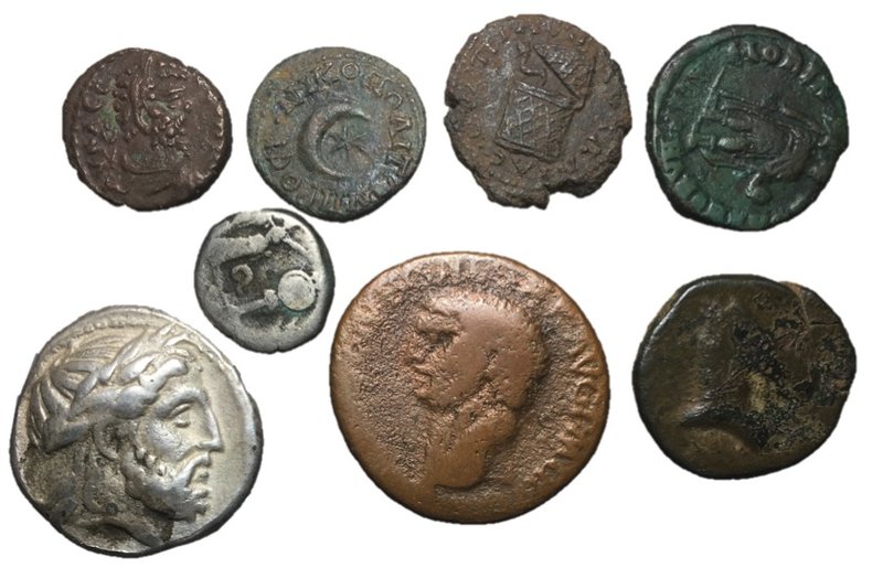 Miscellaneous lot of 9 ancients, as seen in photo up to 24mm in diameter. The si...