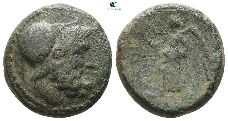 Bruttium. Petelia circa 216-204 BC. 
Bronze Æ

15 mm., 4.59 g.



very fi...