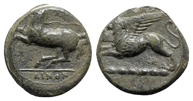 Sicily. 'Kainon' circa 360-340 BC. 
Bronze Æ

20 mm., 8.60 g.



very fin...