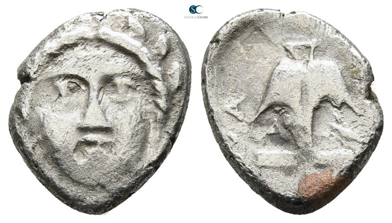 Thrace. Apollonia Pontica circa 350-320 BC. 
Diobol AR

11 mm., 1.12 g.


...