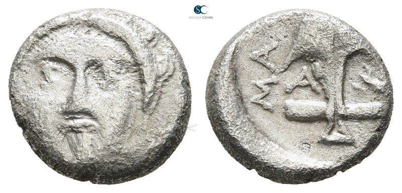 Thrace. Apollonia Pontica circa 350-320 BC. 
Diobol AR

9 mm., 1.05 g.


...