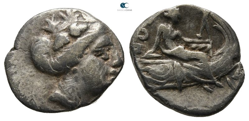 Euboea. Histiaia circa 250-150 BC. 
Tetrobol AR

13 mm., 1.39 g.



very ...