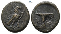 Aeolis. Kyme  circa 350-250 BC. ΜΕΓΙΣΤΑΓΟΡΑΣ (Megistagoras), magistrate. Bronze Æ