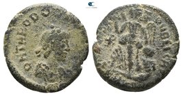 Theodosius I AD 379-395. possibly Cyzicus. Reduced Follis Æ