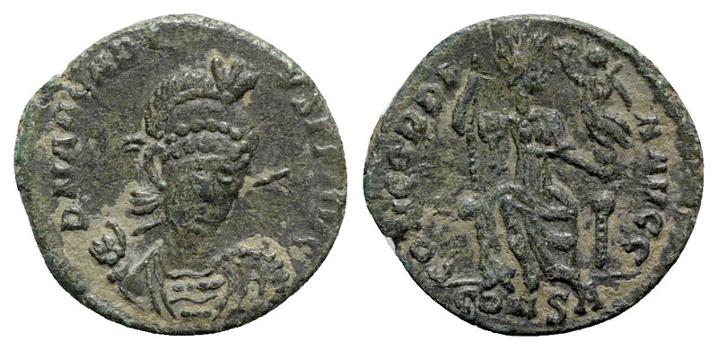 Arcadius AD 383-408. Constantinople
Follis Æ

17 mm., 2.17 g.



nearly v...