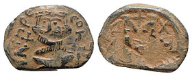 Pseudo-Byzantine types . Imitating a follis of Constans II. Uncertain mint. Follis Æ