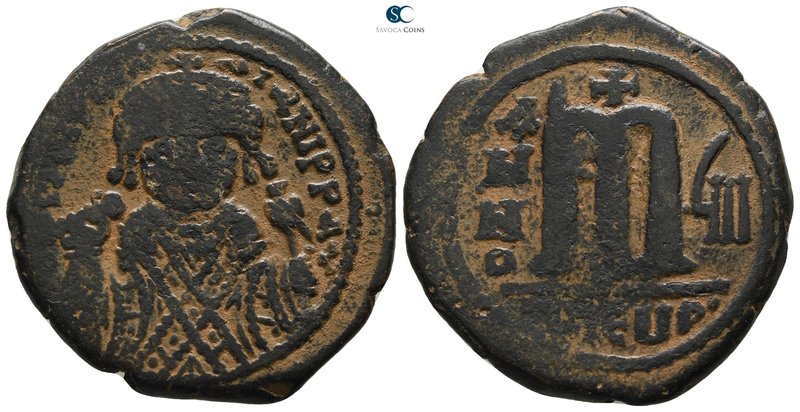 Tiberius II Constantine AD 578-582. Theoupolis (Antioch)
Follis Æ

29 mm., 11...