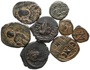 Lot of 8 Byzantine bronze coins  / SOLD AS SEEN, NO RETURN!very fine