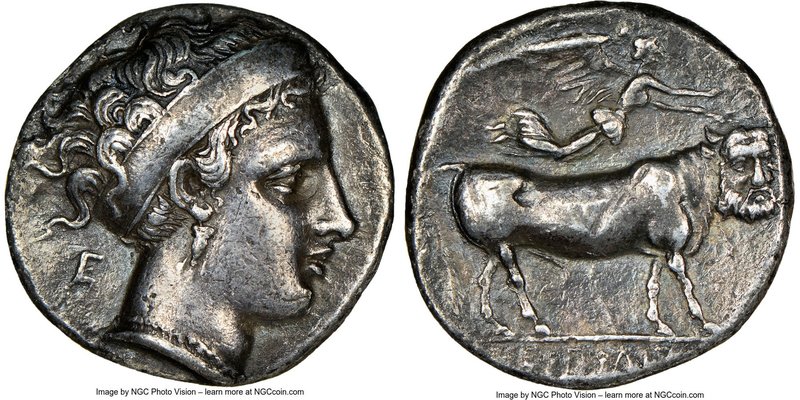 CAMPANIA. Neapolis. Ca. 350-325 BC. AR didrachm or nomos (20mm, 7.26 gm, 8h). NG...