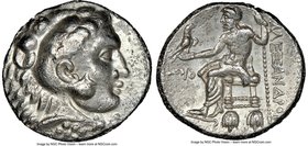 MACEDONIAN KINGDOM. Alexander III the Great (336-323 BC). AR tetradrachm (25mm, 12h). NGC Choice VF. Posthumous issue of Ake or Tyre, dated Regnal Yea...