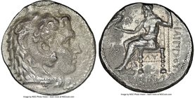 MACEDONIAN KINGDOM. Philip III Arrhidaeus (323-317 BC). AR tetradrachm (26mm, 4h). NGC VF. Babylon. Head of Heracles right, wearing lion skin headdres...
