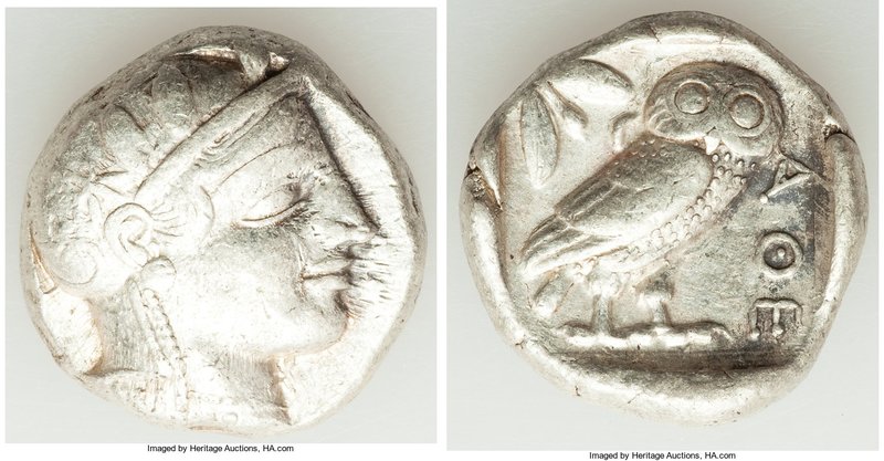 ATTICA. Athens. Ca. 440-404 BC. AR tetradrachm (24mm, 17.14 gm, 6h). VF. Mid-mas...