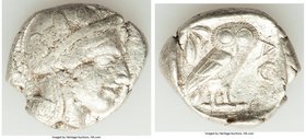 ATTICA. Athens. Ca. 440-404 BC. AR tetradrachm (27mm, 16.89 gm, 1h). Fine. Mid-mass coinage issue. Head of Athena right, wearing crested Attic helmet ...