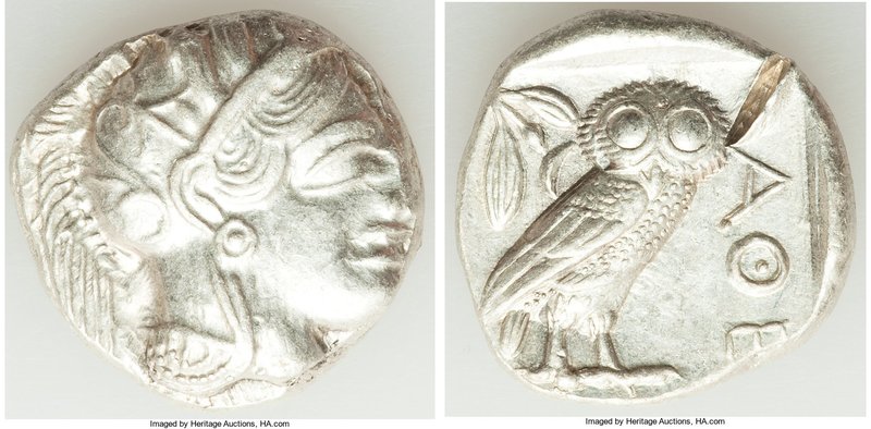 ATTICA. Athens. Ca. 440-404 BC. AR tetradrachm (25mm, 17.17 gm, 7h). XF, test cu...