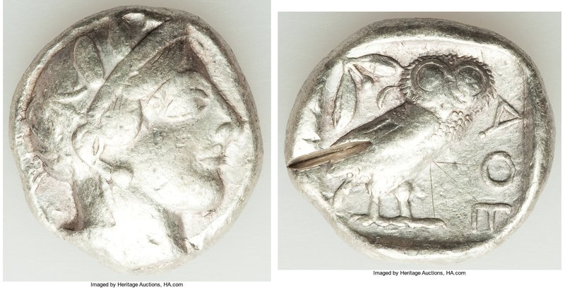 ATTICA. Athens. Ca. 440-404 BC. AR tetradrachm (25mm, 17.17 gm, 9h). Fine, test ...
