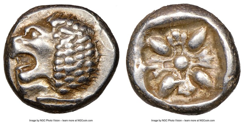 IONIA. Miletus. Ca. late 6th-5th centuries BC. AR obol (9mm). NGC Choice XF. Mil...