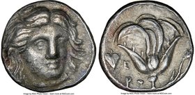 CARIAN ISLANDS. Rhodes. Ca. 305-275 BC. AR hemidrachm (12mm, 12h). NGC Choice VF. Facing head of Helios, turned slightly right, hair parted in center ...