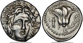 CARIAN ISLANDS. Rhodes. Ca. 250-205 BC. AR didrachm (20mm, 12h). NGC Choice XF. Ca. 250-230 BC, Mnasimaxus, magistrate. Radiate head of Helios facing,...