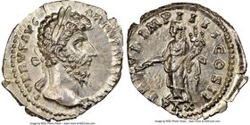 Lucius Verus (AD 161-169). AR denarius (20mm, 3.44 gm, 12h). NGC Choice MS 4/5 - 5/5. Rome, summer-December AD 166. L VERVS AVG-ARM PARTH MAX, laureat...