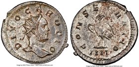 Divus Carus (AD 282-283). BI antoninianus (24mm, 3.80 gm, 1h). NGC MS 4/5 - 4/5, Silvering. Lugdunum, 4th officina, AD 284. DIVO CARO PIO, radiate hea...