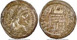 Constantine I the Great (AD 307-337). AE3 or BI nummus (21mm, 3.05 gm, 6h). NGC MS 4/5 - 4/5, lacquered, die shift. Arles, 1st officina, ca. AD 324-32...