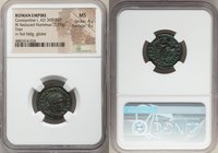 Constantine I the Great (AD 307-337). AE3 or BI nummus (20mm, 3.29 gm, 7h). NGC MS 4/5 - 3/5. Trier, 2nd officina, AD 316. IMP CONSTANTINVS AVG, laure...