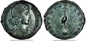 Constantius II, as Augustus (AD 337-361). BI half-centenionalis (19mm, 2.46 gm, 6h). NGC MS S 5/5 - 4/5. Constantinople, 1st officina, ca. AD 348-351....