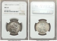 Franz Joseph I Florin 1886 MS64 NGC, KM2222. Slate gray toning throughout the obverse.

HID09801242017