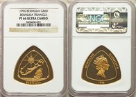 British Colony. Elizabeth II gold Proof "Bermuda Triangle" 60 Dollars 1996 PR66 Ultra Cameo NGC KM93. Mintage: 1,500. AGW 1.011 oz.

HID09801242017