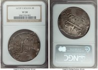 Charles II Cob 8 Reales 1673 P-E VF30 NGC, Potosi mint, KM26. Two dates, partial mm and assayer visible. 

HID09801242017
