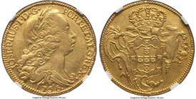 Jose I gold 6400 Reis 1756-R AU Details (Removed From Jewelry) NGC, Rio de Janeiro mint, KM172.2, LMB-424, Gomes-55.08. A solid representative of the ...