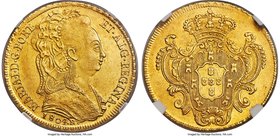 Maria I gold 6400 Reis 1804-R AU58 NGC, Rio de Janeiro mint, KM226.1, LMB-542. A deeply toned example with honeyed surfaces that are delightful to vie...