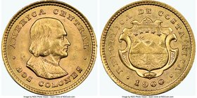 Republic gold 2 Colones 1900 MS64 NGC, Philadelphia mint, KM139. Near gem quality with radiant luster.

HID09801242017
