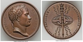 Napoleon bronze "Battle of Austerlitz" Medal MDCCCV (1805) NGC, Bram-445, Julius-1448, Laskey-59. 40.8mm. 38.57gm. By Andreiu and Jalay. NAPOLEON EMP....