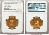 George III gilt-copper Proof 1/2 Penny 1806-SOHO PR61 Cameo NGC, Soho mint, Pecl-1362, S-3891. George III shorter hair, laureate and draped bust right...