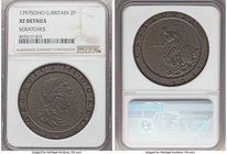 George III "Cartwheel" 2 Pence 1797-SOHO XF Details (Scratches) NGC, KM619. Edges nearly free of usual edge bumps, dark walnut color. 

HID09801242017