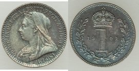 Victoria 4-Piece Uncertified Maundy Set 1901 UNC, KM-MDS157. Her last year of reign includes the Penny through 4 Pence. All with gun-metal toning. A w...