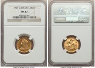 Victoria gold 1/2 Sovereign 1901 MS62 NGC, KM784, S-3878. Last year of reign, lowest mintage of type. AGW 0.1178 oz. 

HID09801242017