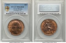 Edward VII Pair of Certified Pennies, 1) 1905 - MS64 Red and Brown PCGS, KM794.2, Freeman-161. 2) 1907 - MS64 Red and Brown NGC, KM794.2. Sold as is, ...