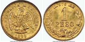 Republic gold Peso 1899 Mo-M MS64 NGC, Mexico City mint, KM410.5.

HID09801242017