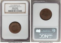3-Piece Lot of Certified 5 Centavos NGC, 1) Chihuahua. Revolutionary 5 Centavos 1914 - MS63 Brown, KM613. 2) Chihuahua. Revolutionary 5 Centavos 1915 ...