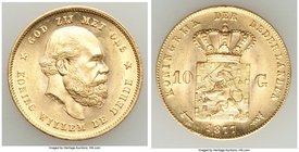Willem III gold 10 Gulden 1877 UNC, KM106. Brilliant uncirculated. AGW 0.1947 oz.

HID09801242017