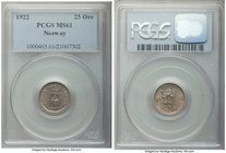 Haakon VII Pair of Certified Assorted Issues PCGS, 1) 25 Ore 1922 - MS61, KM382 2) Krone 1925 - MS64, KM385 Sold as is, no returns. 

HID09801242017