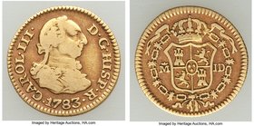 Charles III 3-Piece Lot of Uncertified gold 1/2 Escudos, 1) 1/2 Escudo 1783 M-JD - VF, Madrid mint, KM415. 2) 1/2 Escudo 1786 M-DV - VF, Madrid mint, ...