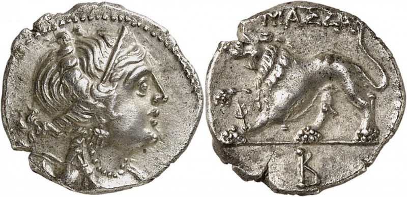 GAULE. Massilia (280-150 av. J.C). Drachme. Av. Buste d’Artémis drapé à droite. ...